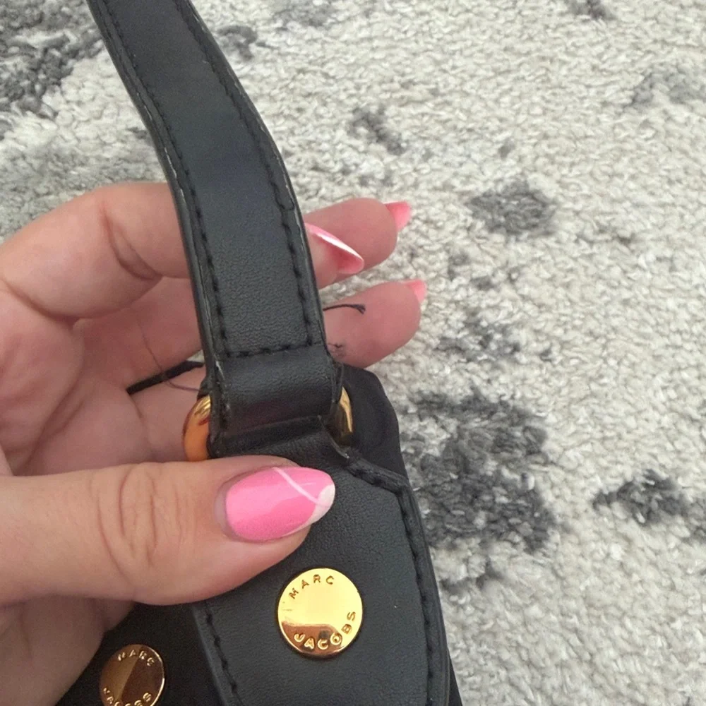 Marc Jacobs Black and Gold Crossbody Nylon Bag